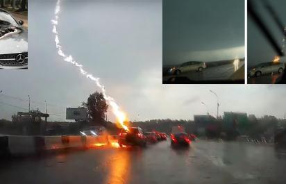 Čo sa stane, keď do hybridného auta udrie blesk?