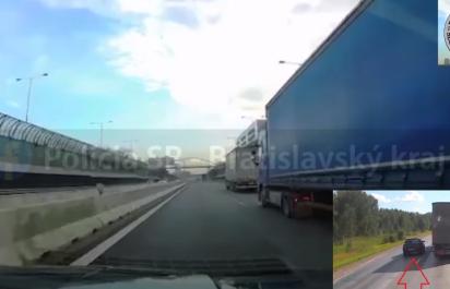 Predbiehanie kamiónov po krajnici: 47-ročná vodička prišla o vodičák!