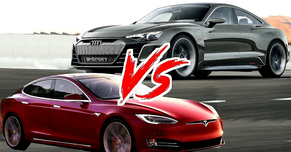 Audi kópia Tesly - Nemecká Tesla vs. americká Tesla