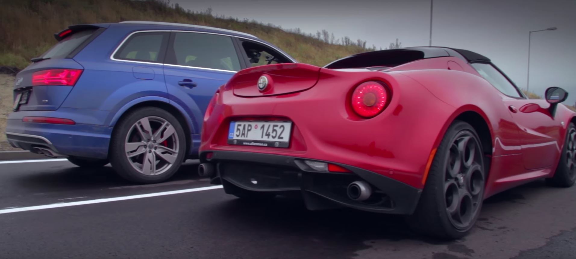 Porazí dízlové SUV superšport? Audi SQ7 vs. Alfa Romeo 4C!