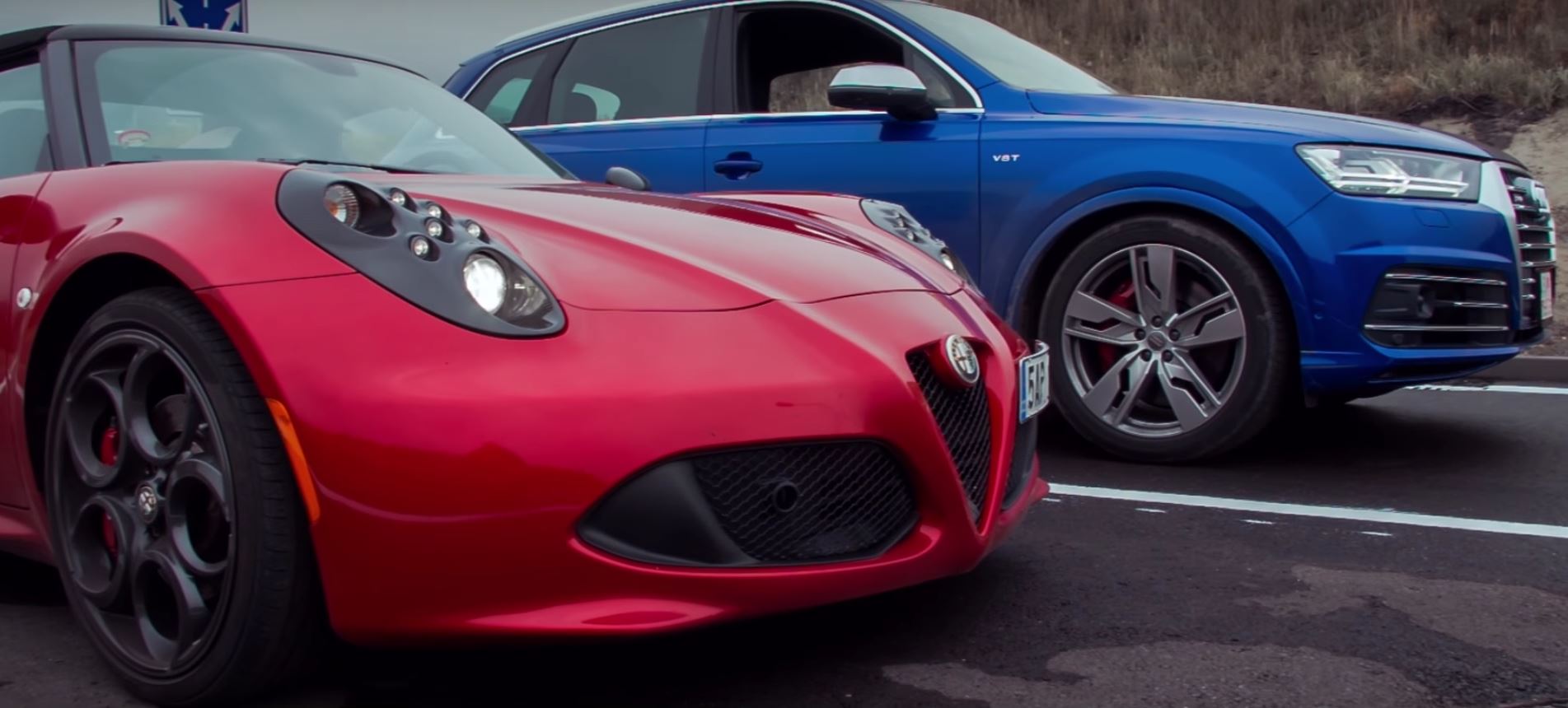 Porazí dízlové SUV superšport? Audi SQ7 vs. Alfa Romeo 4C!