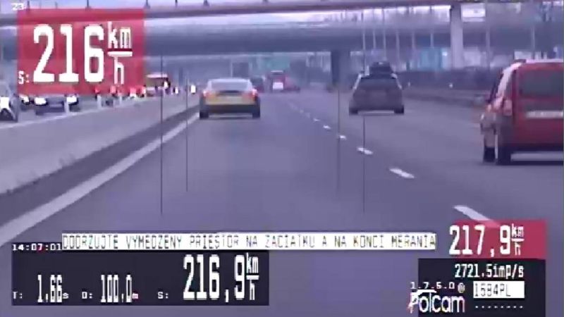 Nový rekord - Cestný pirát z ČR: 216 km/h s pokutou 800€!