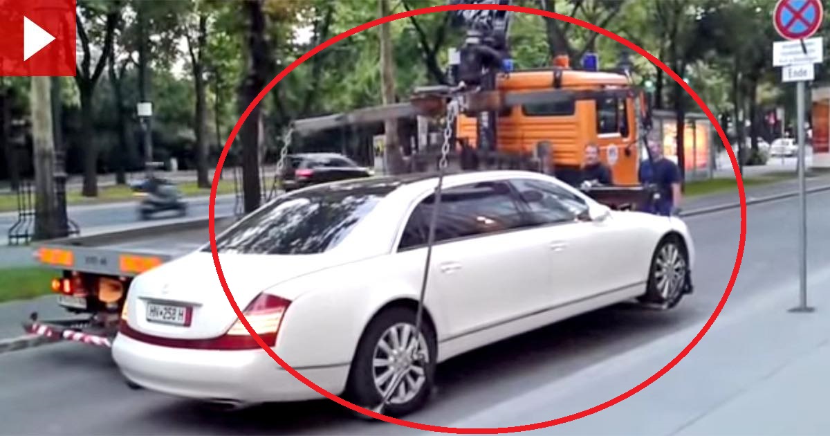 Odťahovej službe sa podarilo Maybach len nadvihnúť...