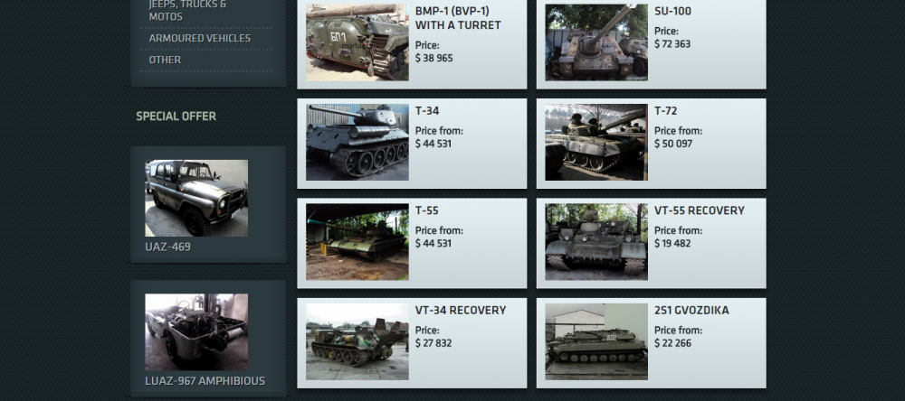 V ponuke je široké portfólio modelov tankov