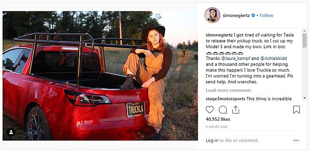 Žena prerobila Model 3 na vysnívaný Tesla super pick-up