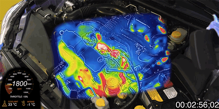 Test zahriatia motora termokamerou