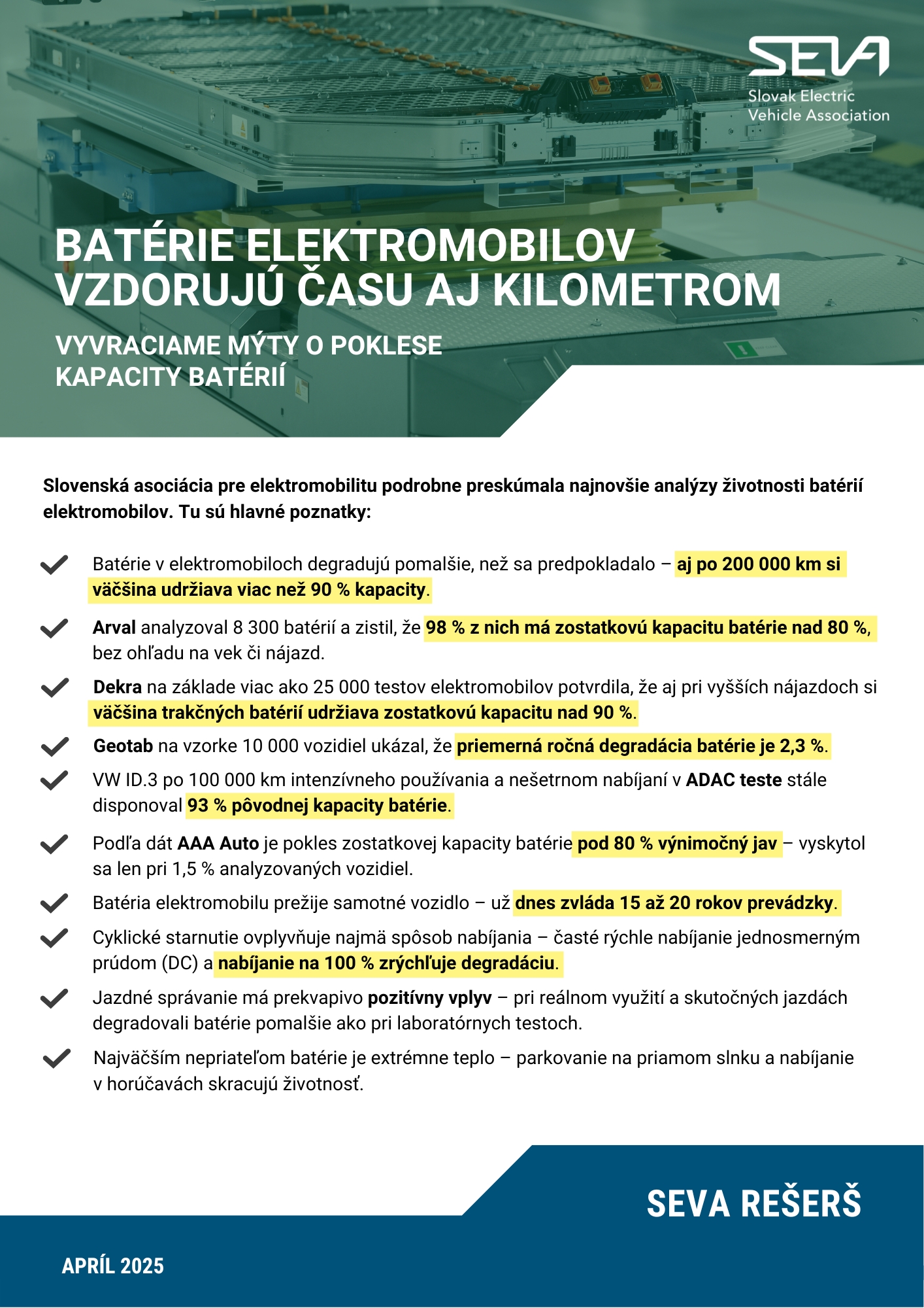 SEVA. Leták, ktorý informuje o výsledkoch rešerše SEVA