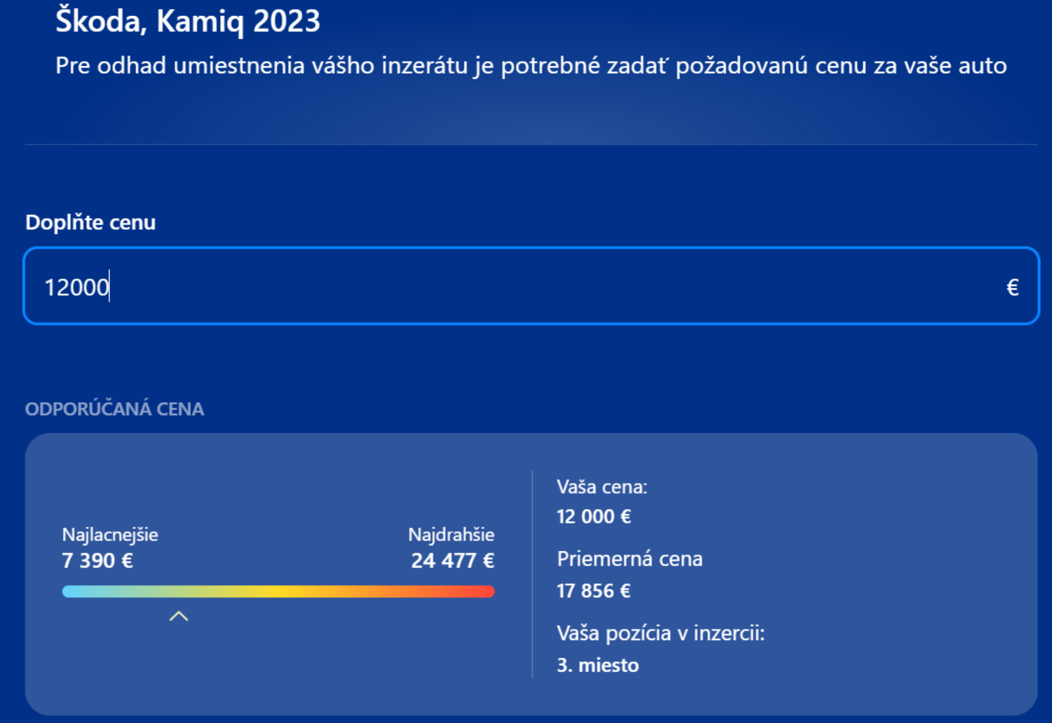 Autobazar.EU. Náš sprievodca pridaním inzerátu vám ukáže aj reálne cenové rozpätie inzerovaných áut, ako je to to vaše.