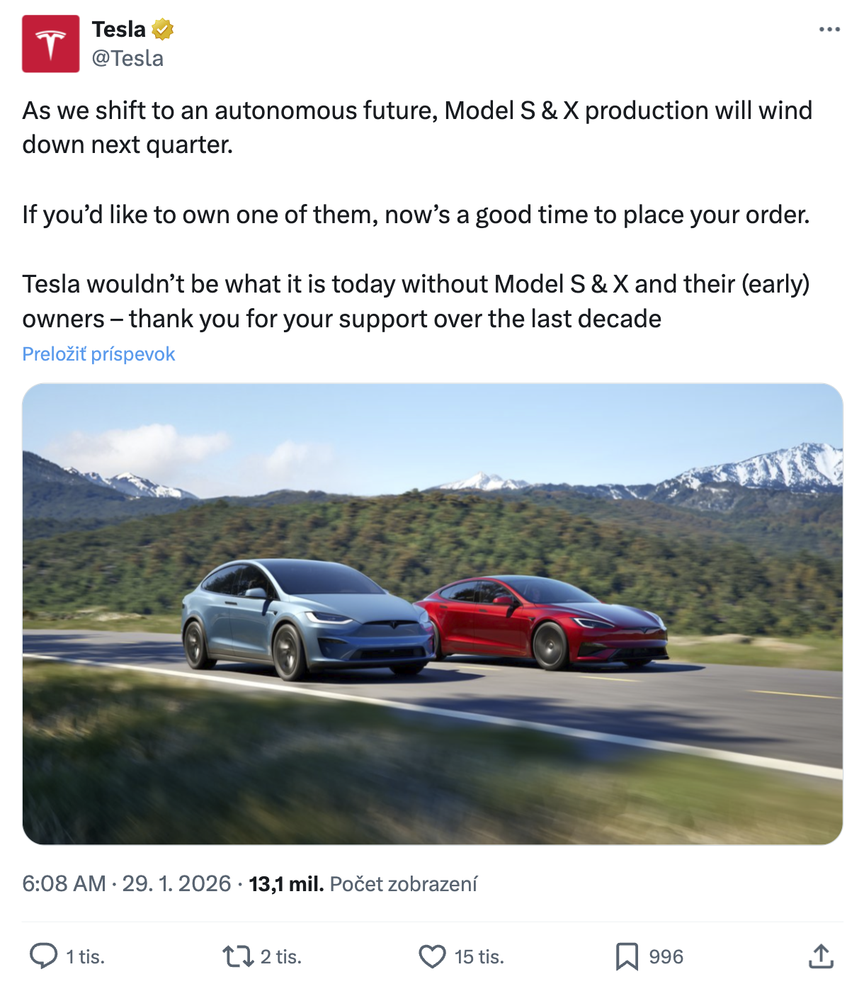 Šok alebo očakávaný krok? Tesla definitívne končí s výrobou svojich úspešných modelov. Čo bude ďalej?