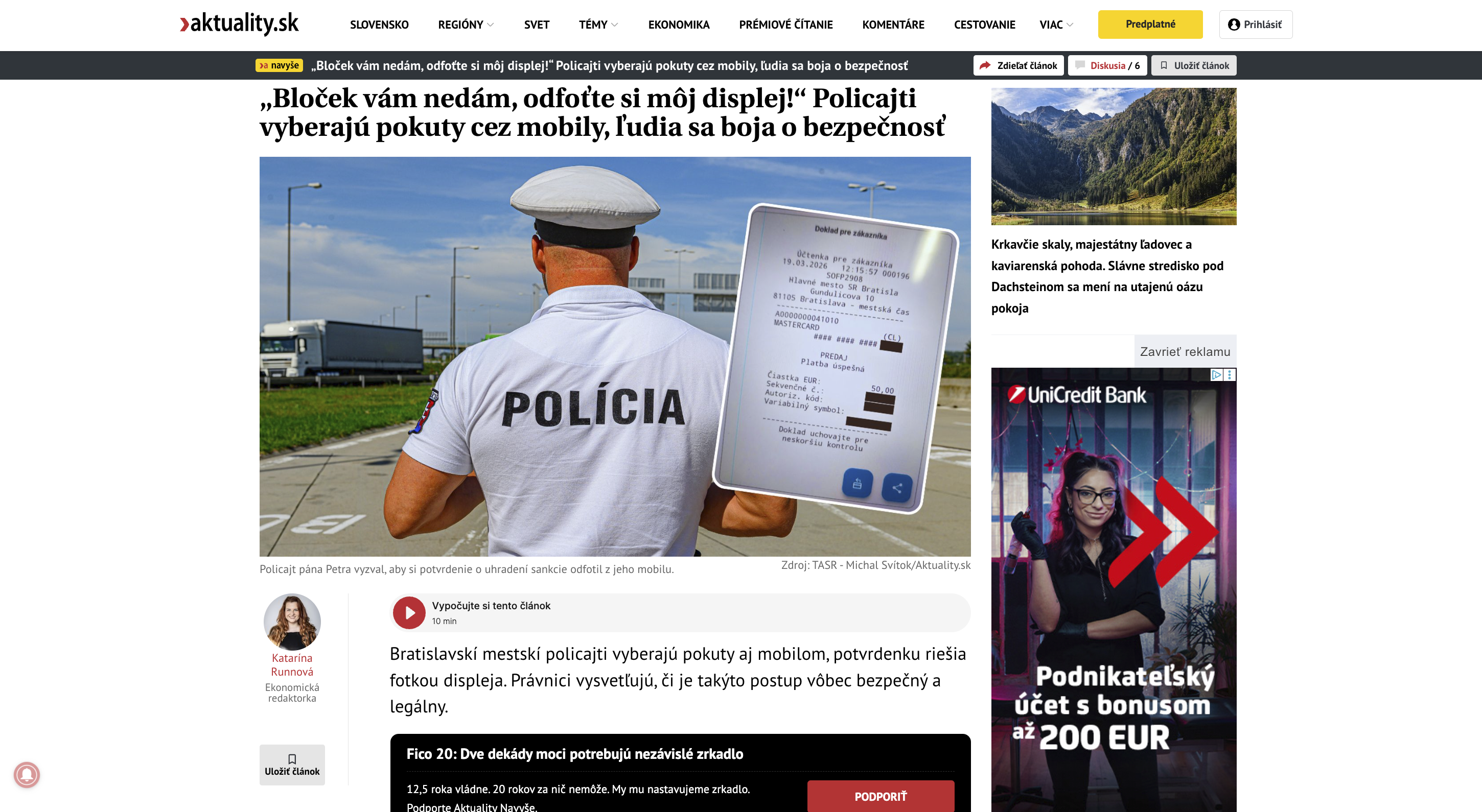 Aktuality: Policajt nevydal blok za pokutu, vodičovi navrhol odfotiť si displej na mobile. Finančné riaditeľstvo následne spísalo absurdnú odpoveď