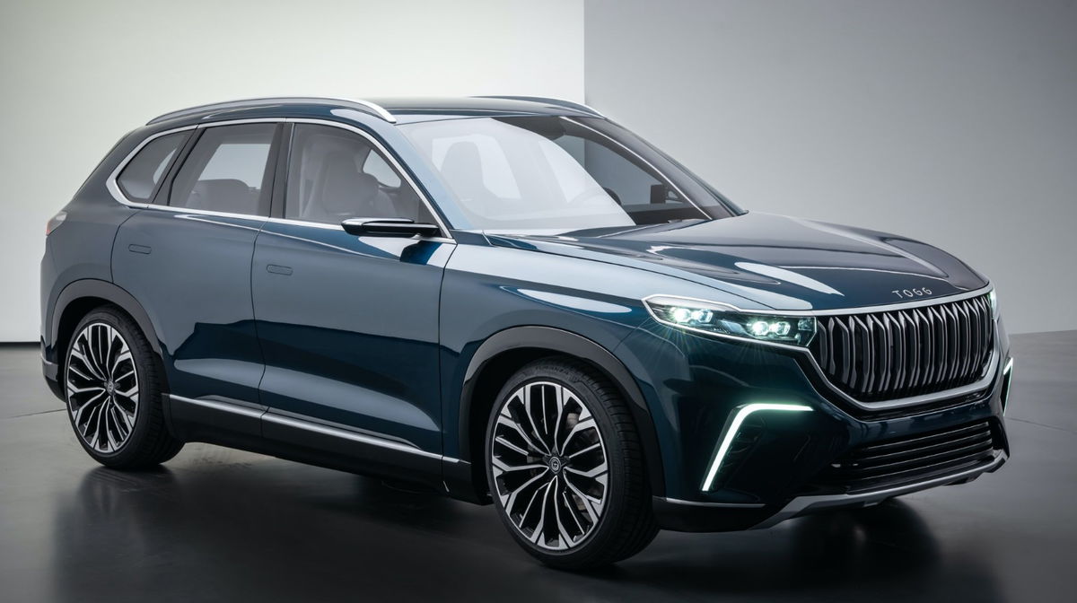 Turecký prezident Recep Erdogan pred konceptom SUV tureckej automobilky TOGG. 