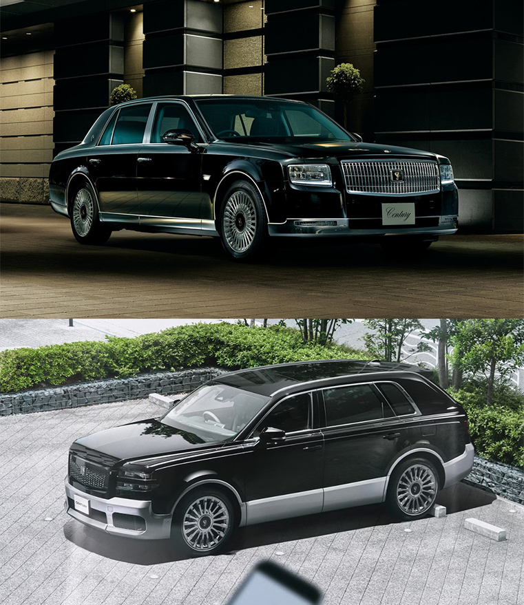 Toyota. Toyota Century sedan (2018) a Toyota Century SUV (2024)