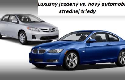 Jazdené luxusného auto vs. nový automobil strednej triedy