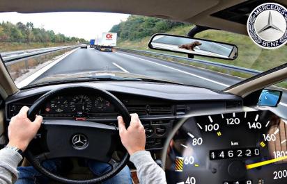 30-ročný Mercedes-Benz W201 2,3E: 190 km/h na diaľnici!