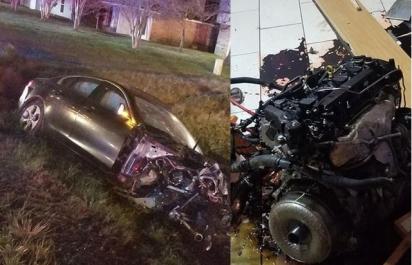 Drsná nehoda: Vodič vyletel z auta - motor letel 15 m!