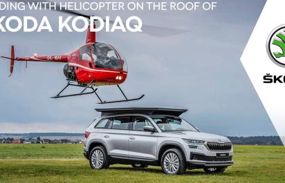 Video: Pristátie helikoptéry na streche Škody Kodiaq! 