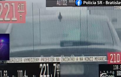 Prekročenie rýchlosti o 141 km/h: 221 km/h, pokuta 800 €!
