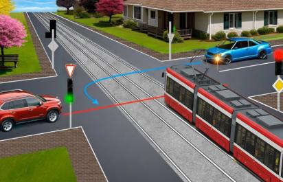 V akom poradí prejdú autá a električka? Červená ani značka Hlavná cesta tu neplatia