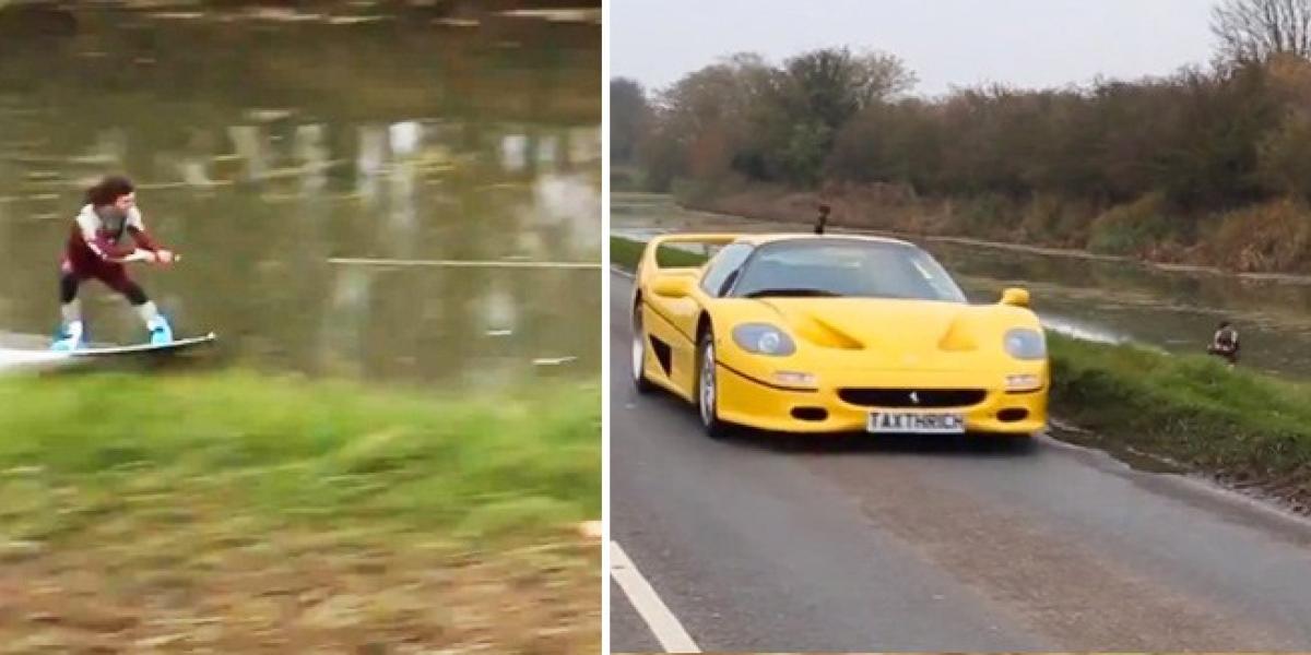 Adrenalínové vodné lyžovanie: Nechaj sa ťahať Ferrari F50-tkou!