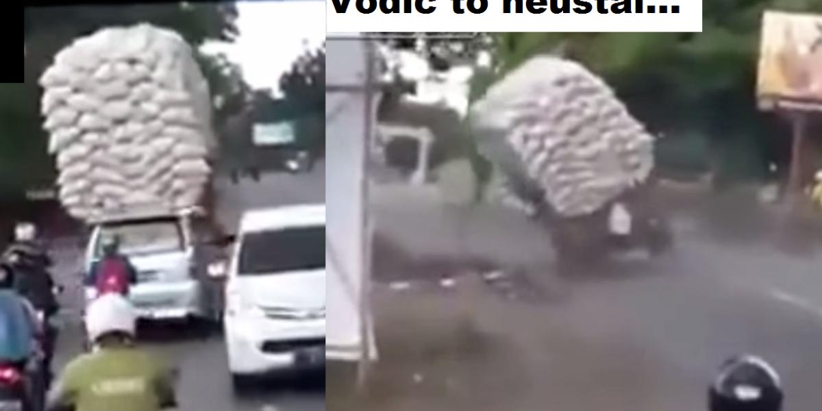 Video: Vodič s extrémnym nákladom nezvládol riadenie!