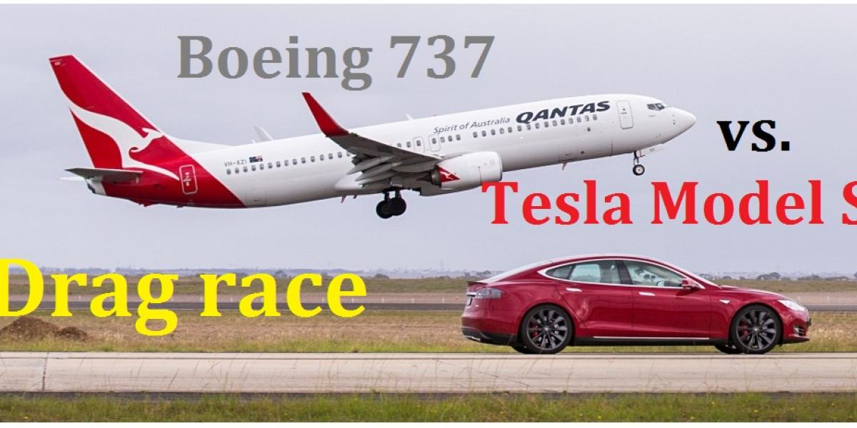 Brutálny drag race: Boeing 737 vs. Tesla Model S!