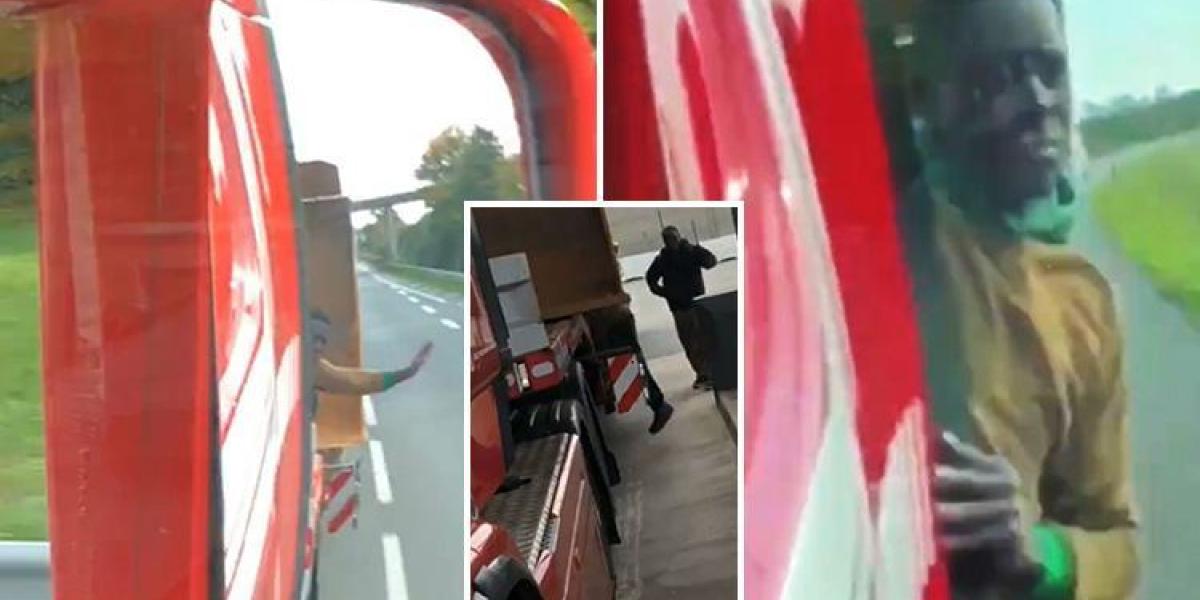 VIDEO: utečenci naskočili na kamión, vodič s nimi vypiekol!