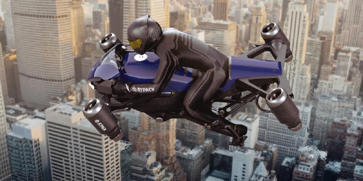 1. lietajúci motocykel na svete s prúdovým pohonom!
