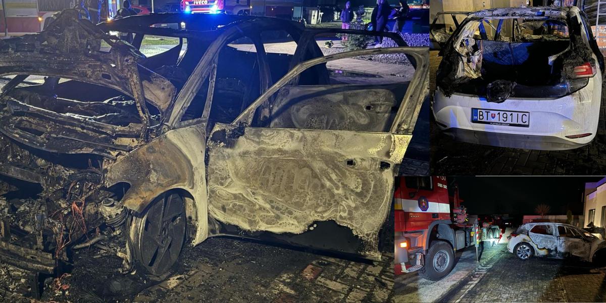 Horiaci elektromobil pri BA: Hasiči ho ponorili do vody!