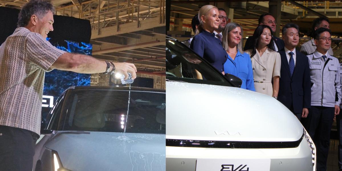 Jágr oblial novú Kiu pohárom vody, Saková pripomenula závislosť Slovenska na autopriemysle. Spustenie výroby EV4 v Žiline bolo mediálne výživné