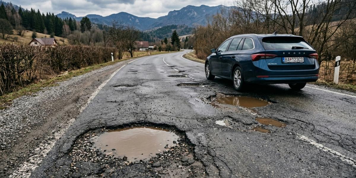 Poškodil vaše auto skrytý výtlk po zime? Kto je zodpovedný za škodu a ako sa brániť